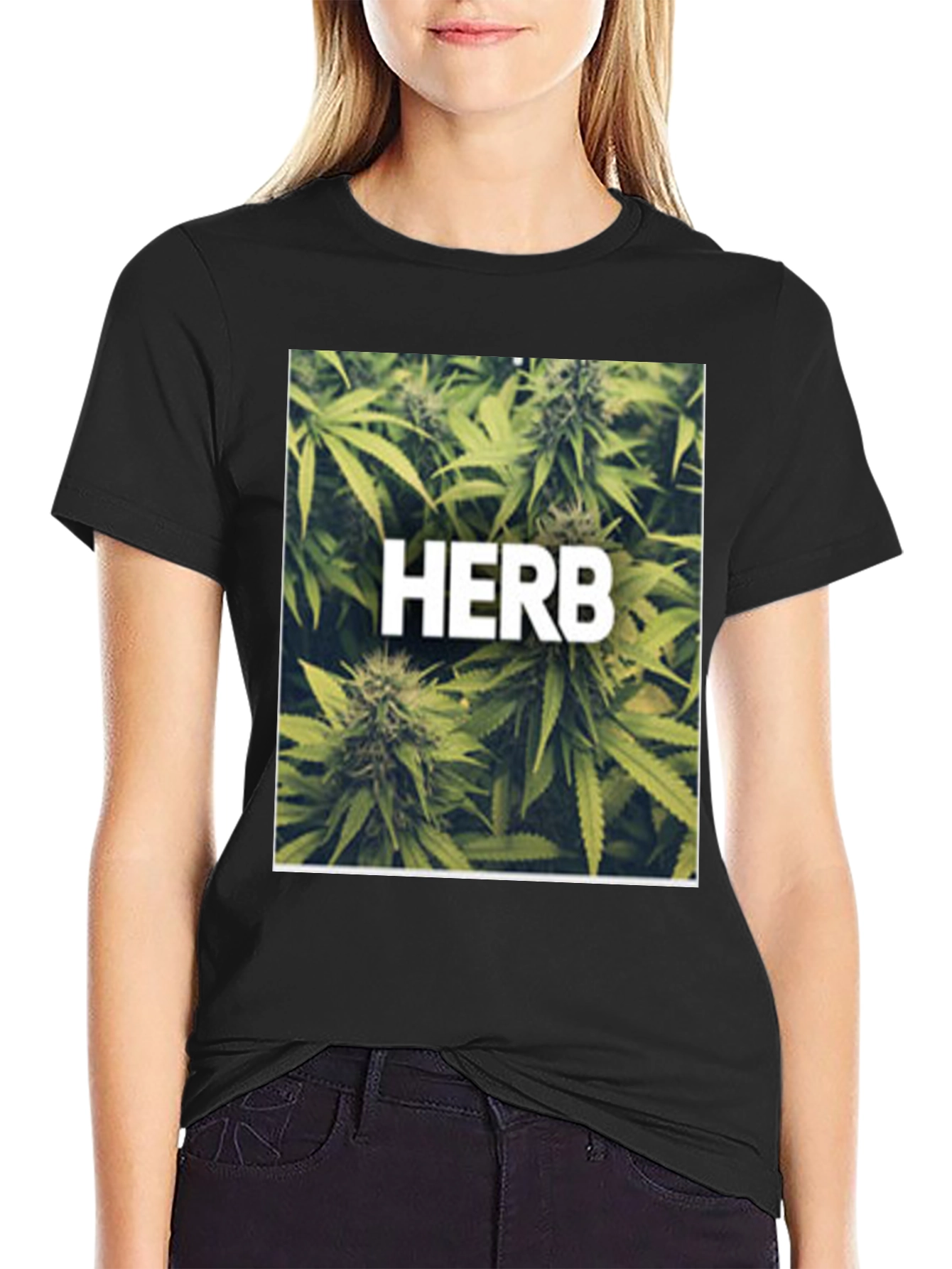 Herb Graphic Black T-Shirt