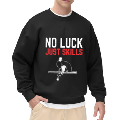 No Luck Just Skills Skateboarding Crewneck Sweatshirt, Skateboarder Grind Pullover, Skate Gift