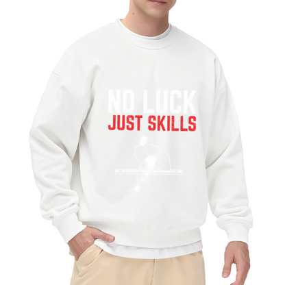 No Luck Just Skills Skateboarding Crewneck Sweatshirt, Skateboarder Grind Pullover, Skate Gift