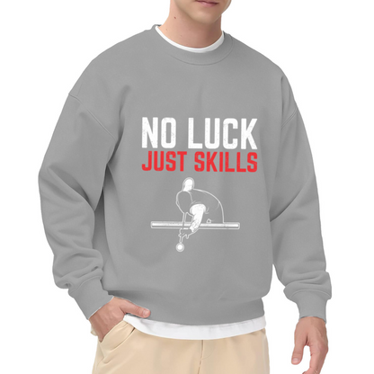 No Luck Just Skills Skateboarding Crewneck Sweatshirt, Skateboarder Grind Pullover, Skate Gift