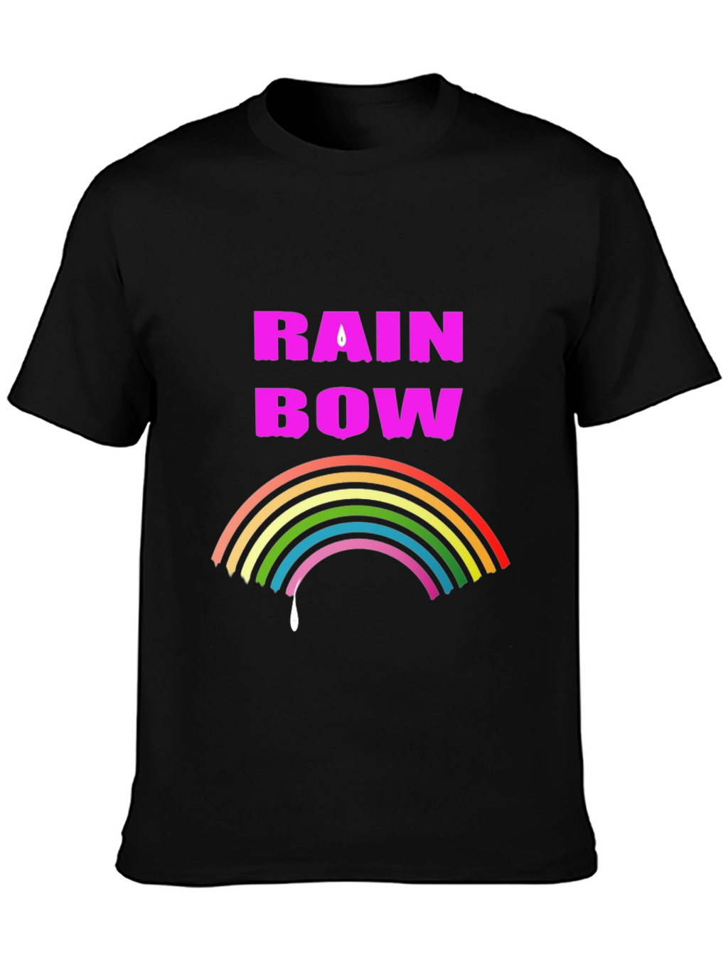 Rainbow Drip Graphic Tee - Stylish Black T-Shirt