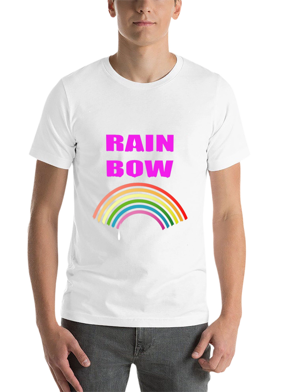 Rainbow Drip Graphic Tee - Stylish Black T-Shirt