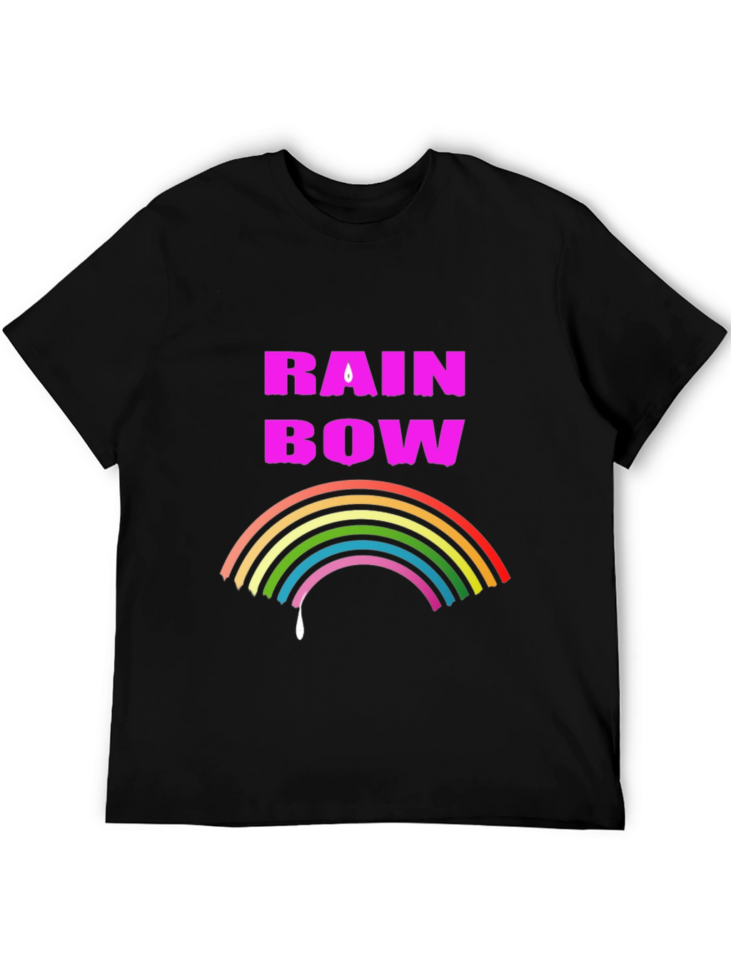 Rainbow Drip Graphic Tee - Stylish Black T-Shirt