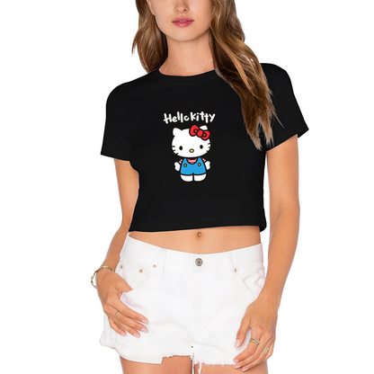Classic Overalls Hello Kitty Black Cropped Tee