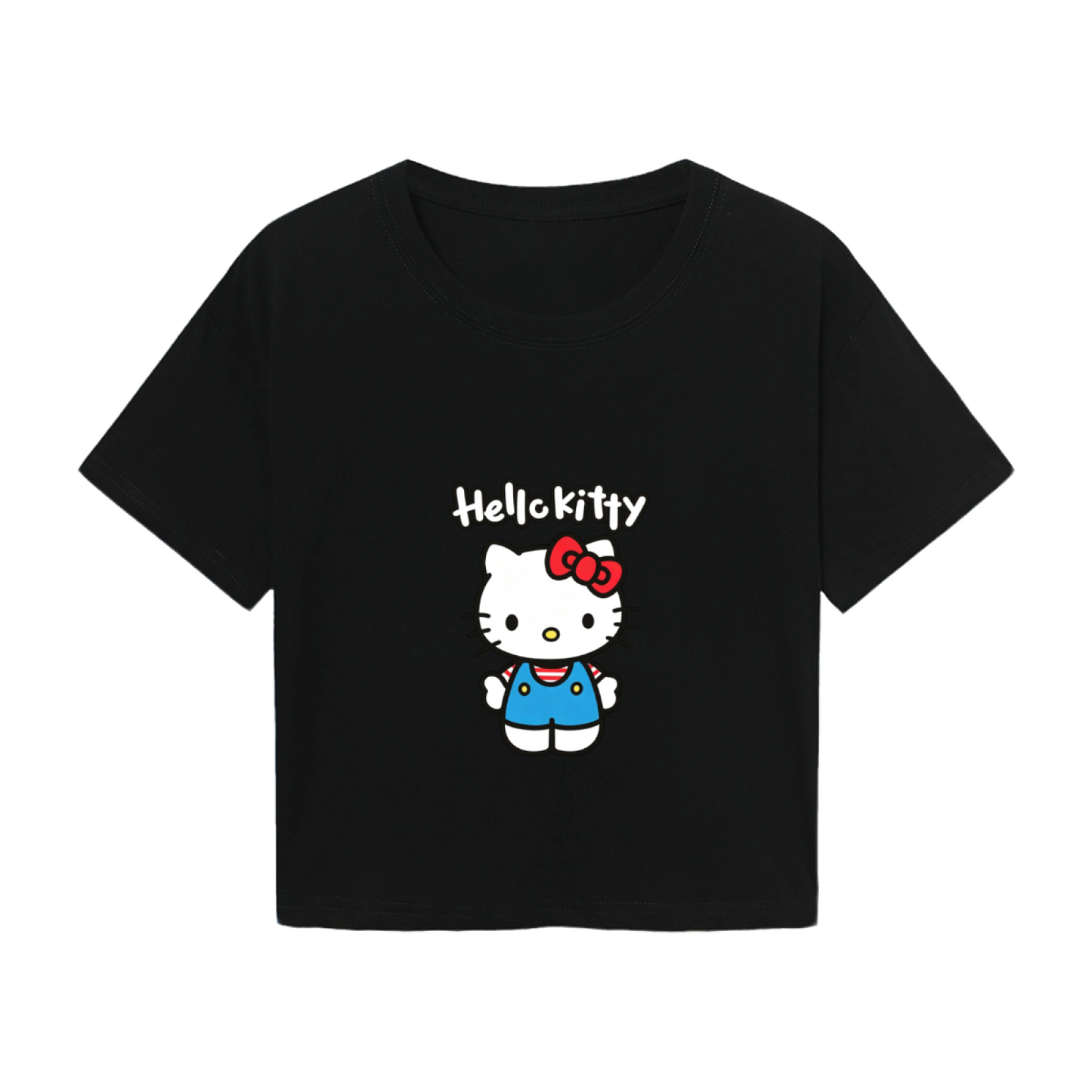 Classic Overalls Hello Kitty Black Cropped Tee