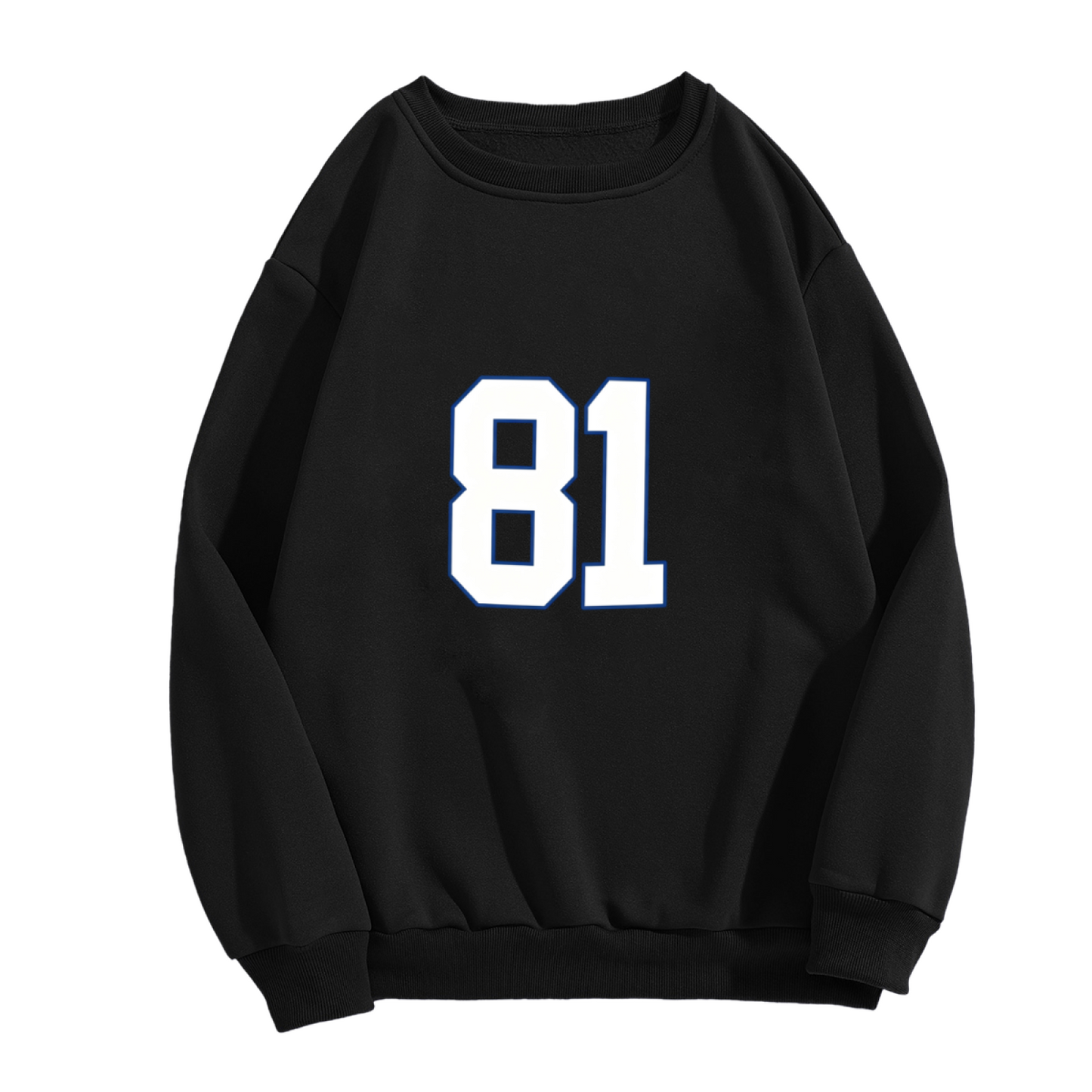 Vintage Number 81 Sporty Street Black Crewneck Sweatshirt