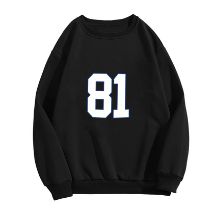 Vintage Number 81 Sporty Street Black Crewneck Sweatshirt