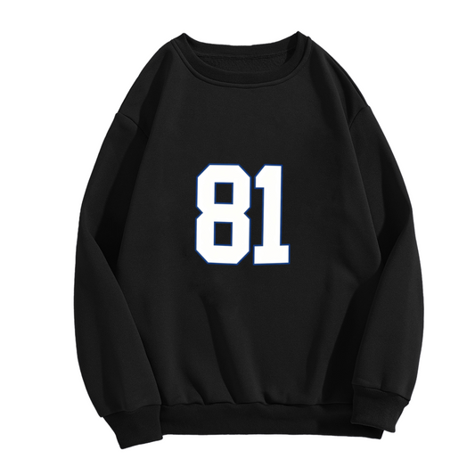 Vintage Number 81 Sporty Street Black Crewneck Sweatshirt