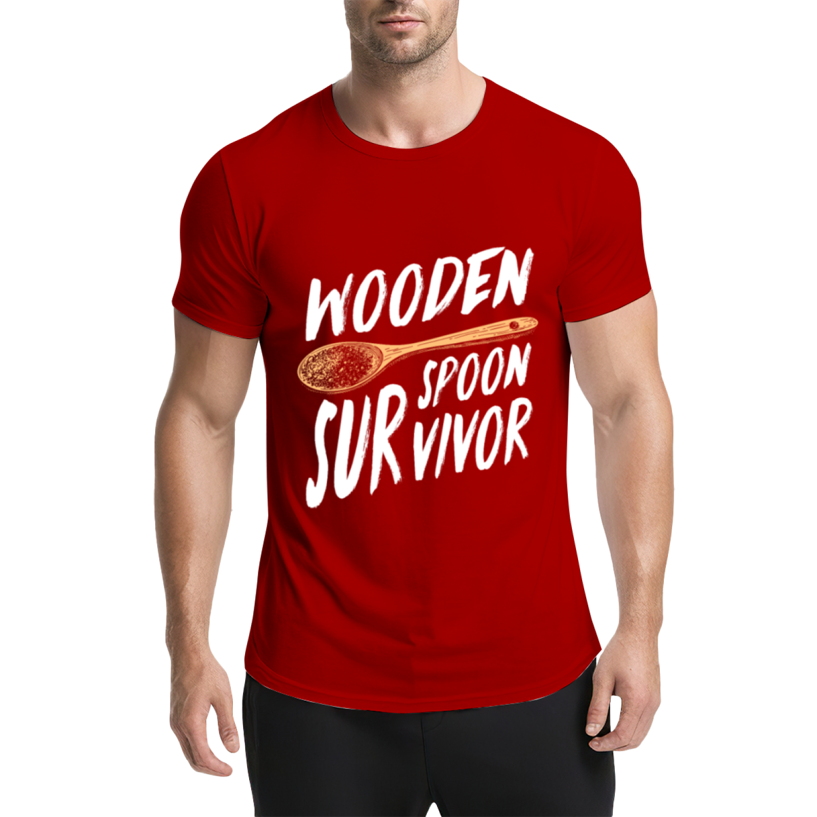 Wooden Spoon Survivor Funny Slogan Casual Tee