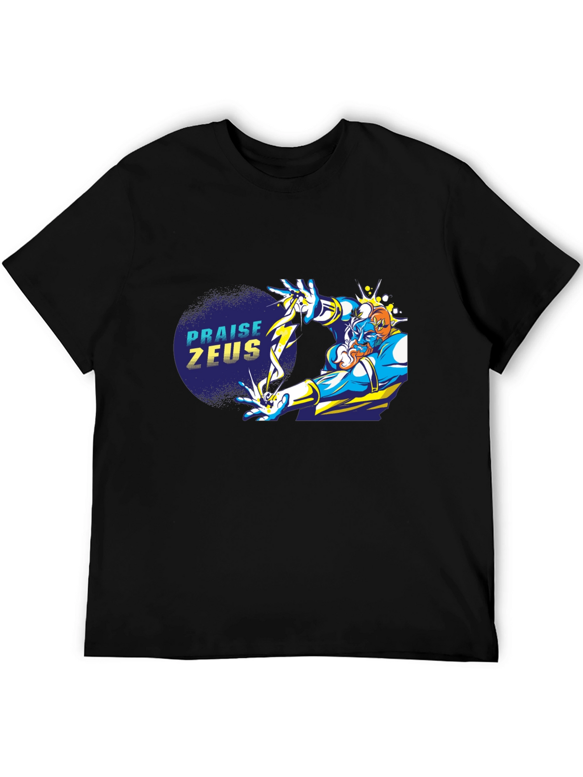 Praise Zeus Black Graphic Tee
