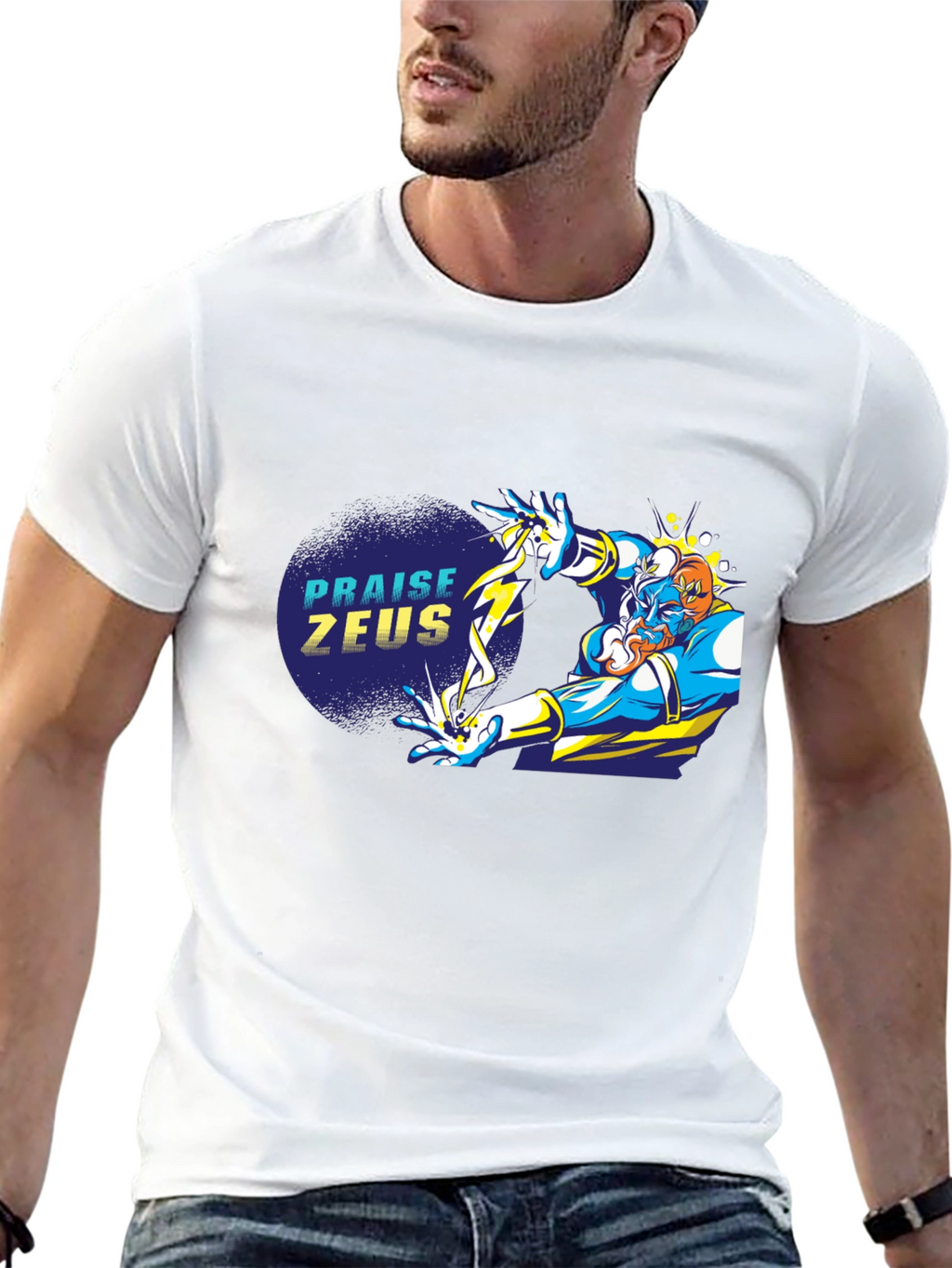 Praise Zeus Black Graphic Tee