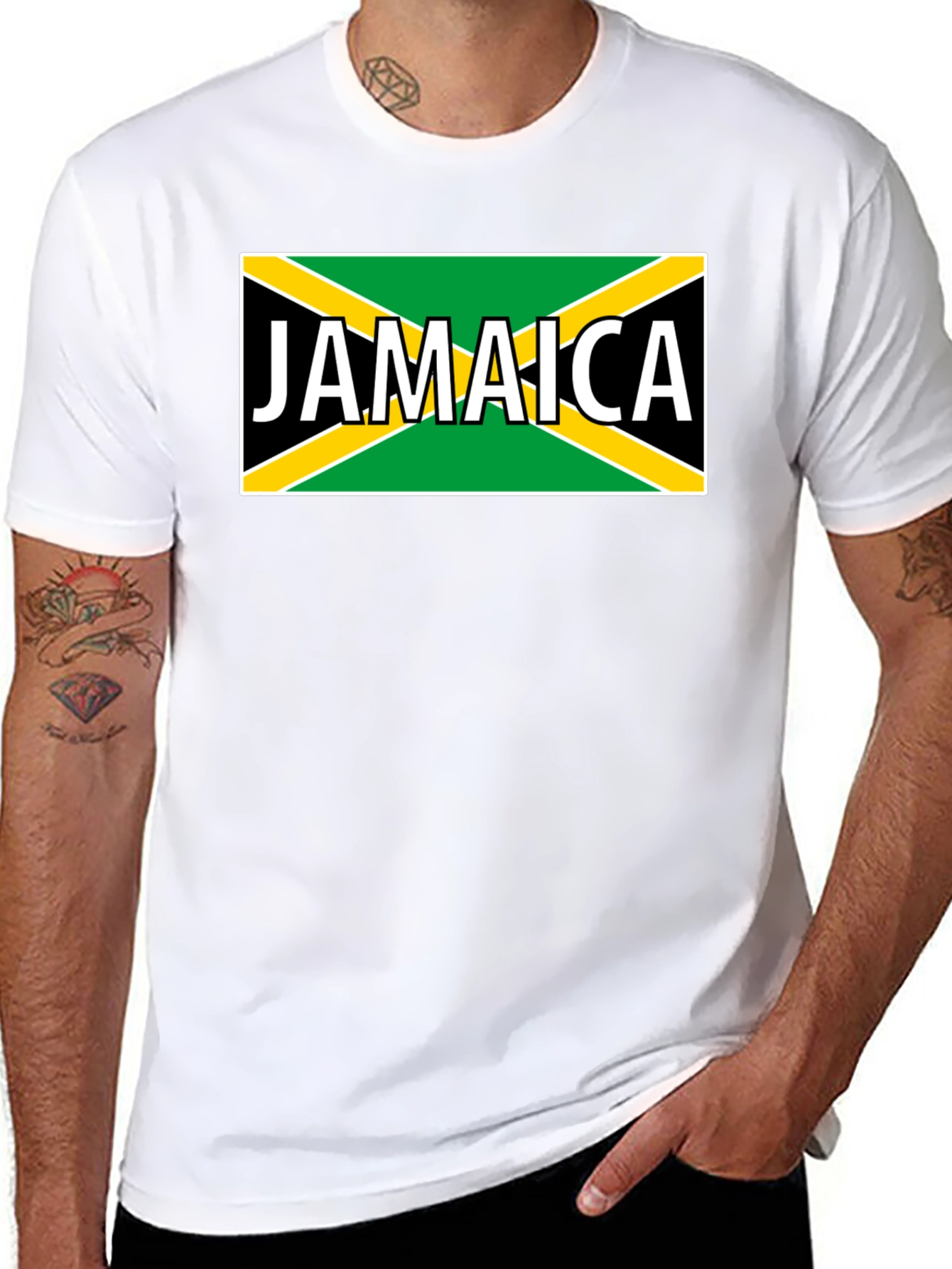 Jamaica Flag Graphic Black T-Shirt