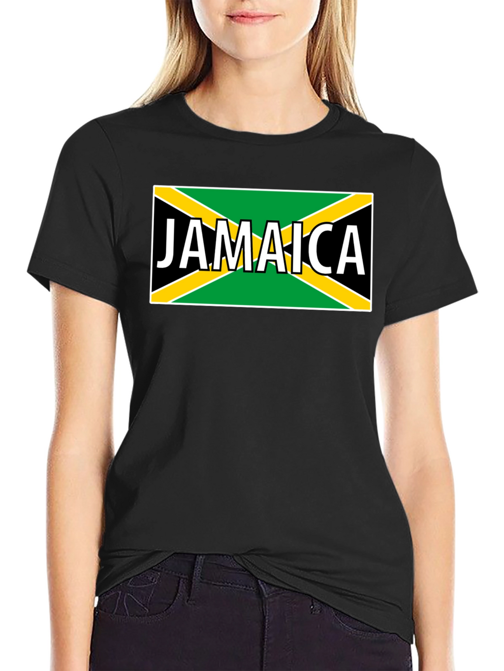 Jamaica Flag Graphic Black T-Shirt