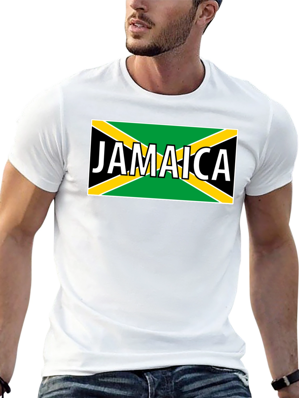 Jamaica Flag Graphic Black T-Shirt