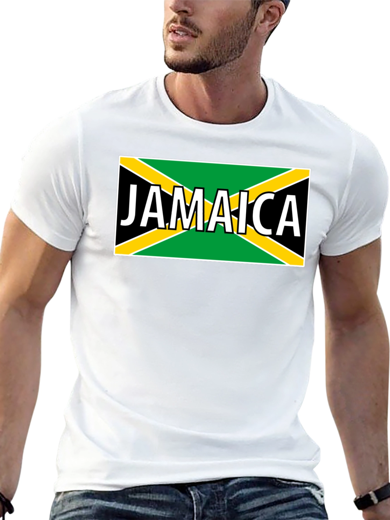 Jamaica Flag Graphic Black T-Shirt