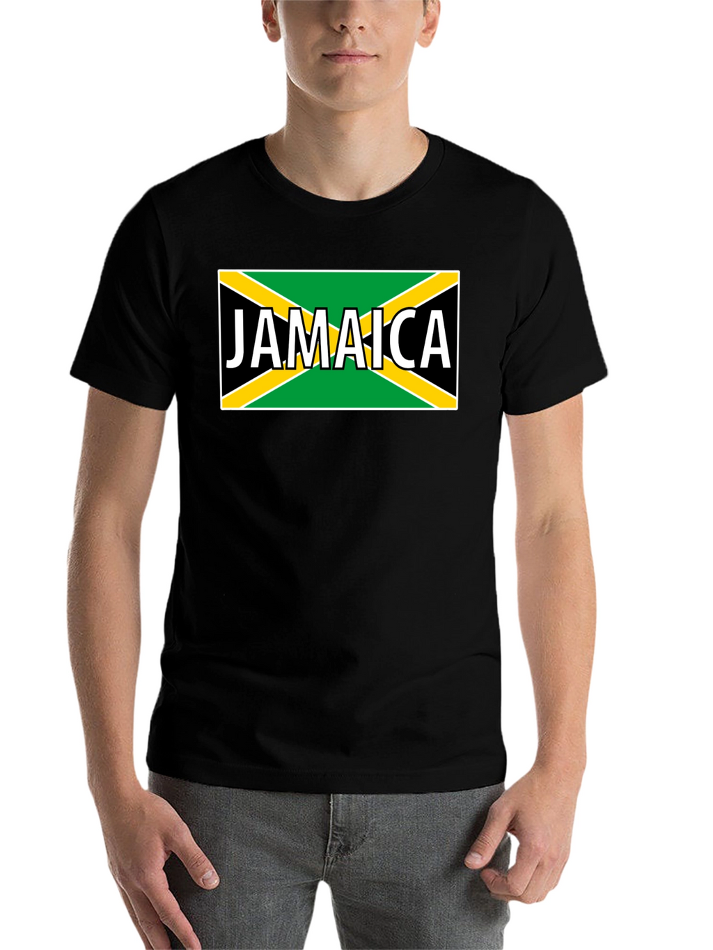 Jamaica Flag Graphic Black T-Shirt