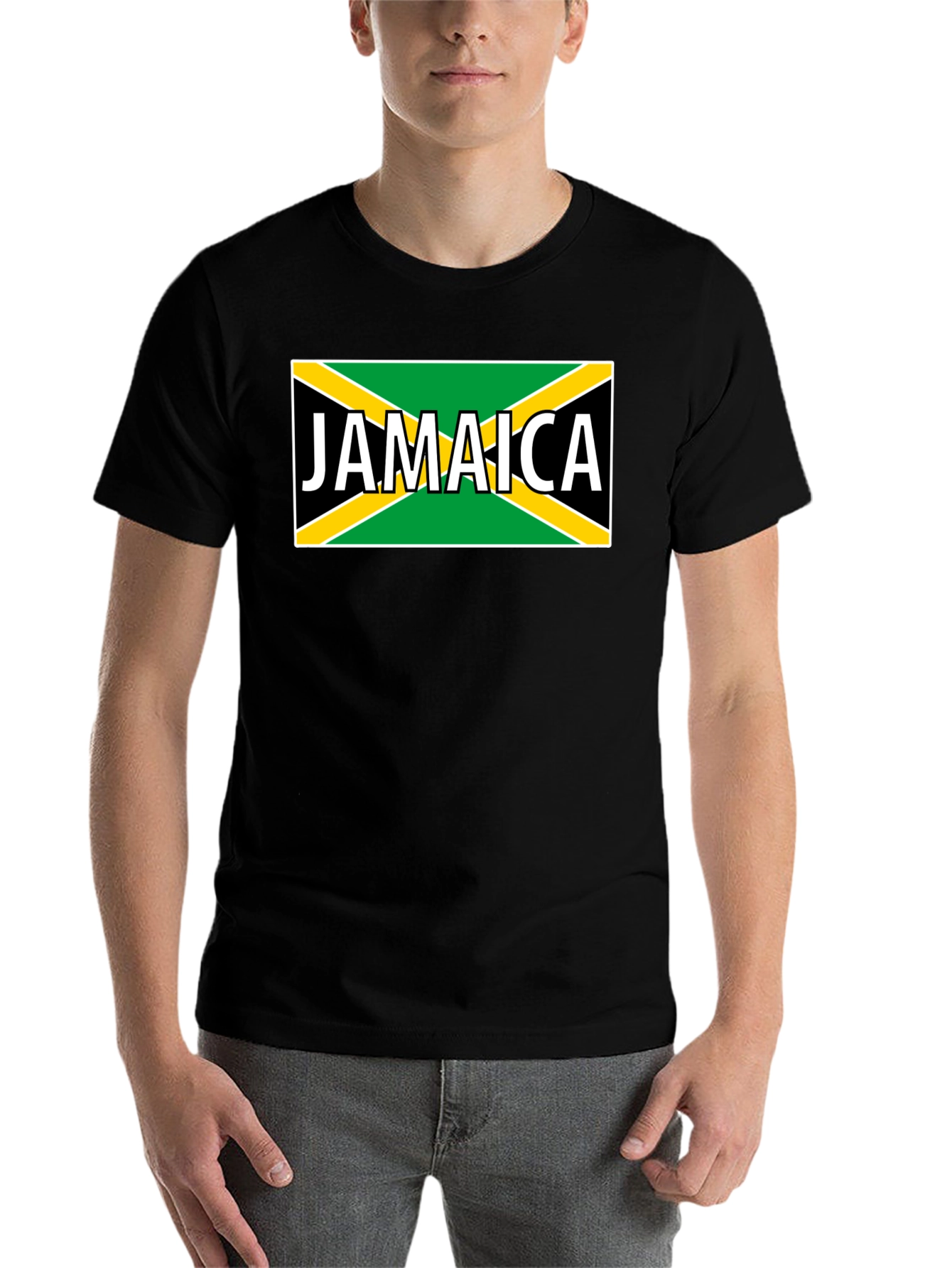 Jamaica Flag Graphic Black T-Shirt