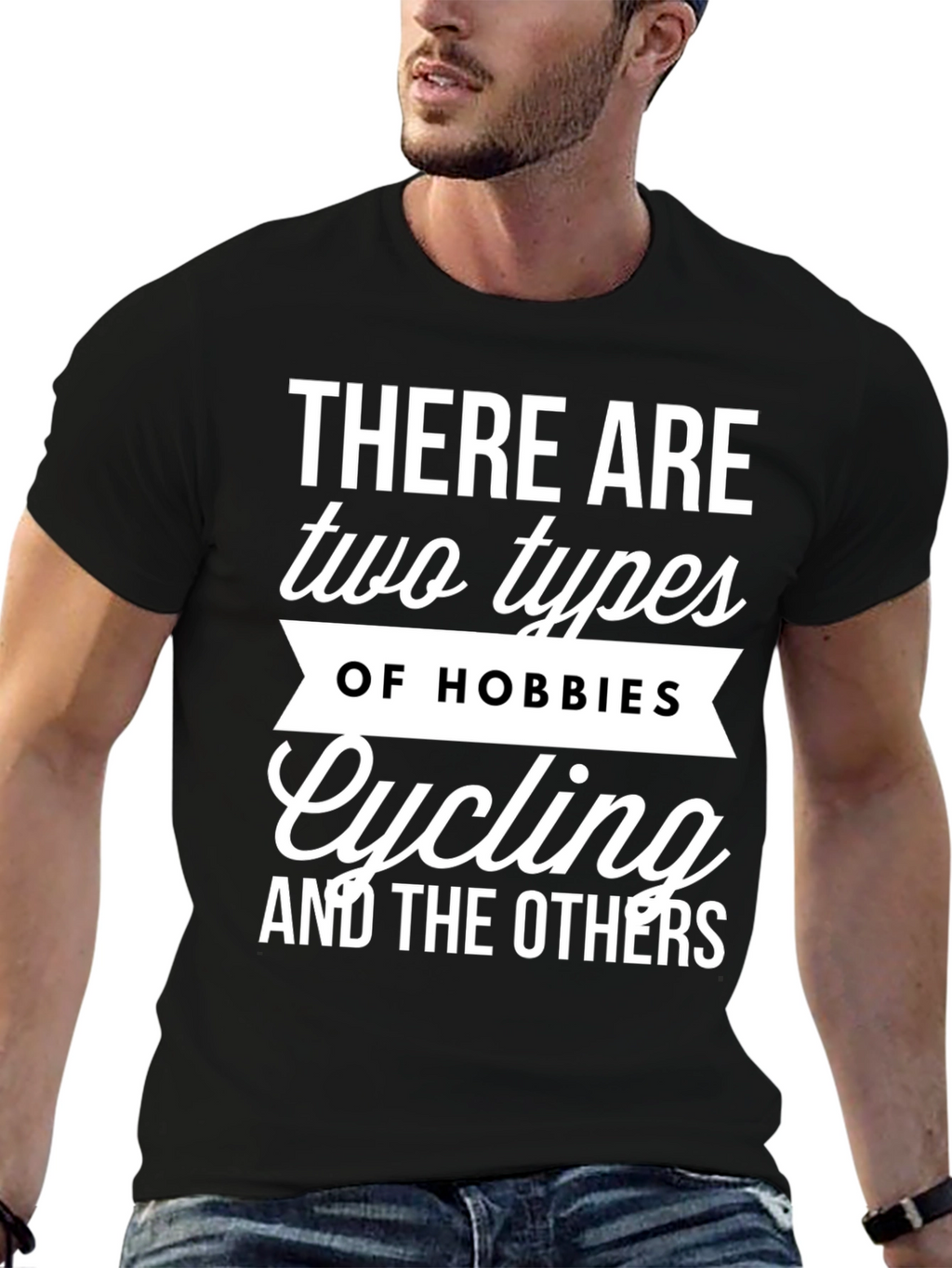 Cycling Hobbies Graphic Tee - Black