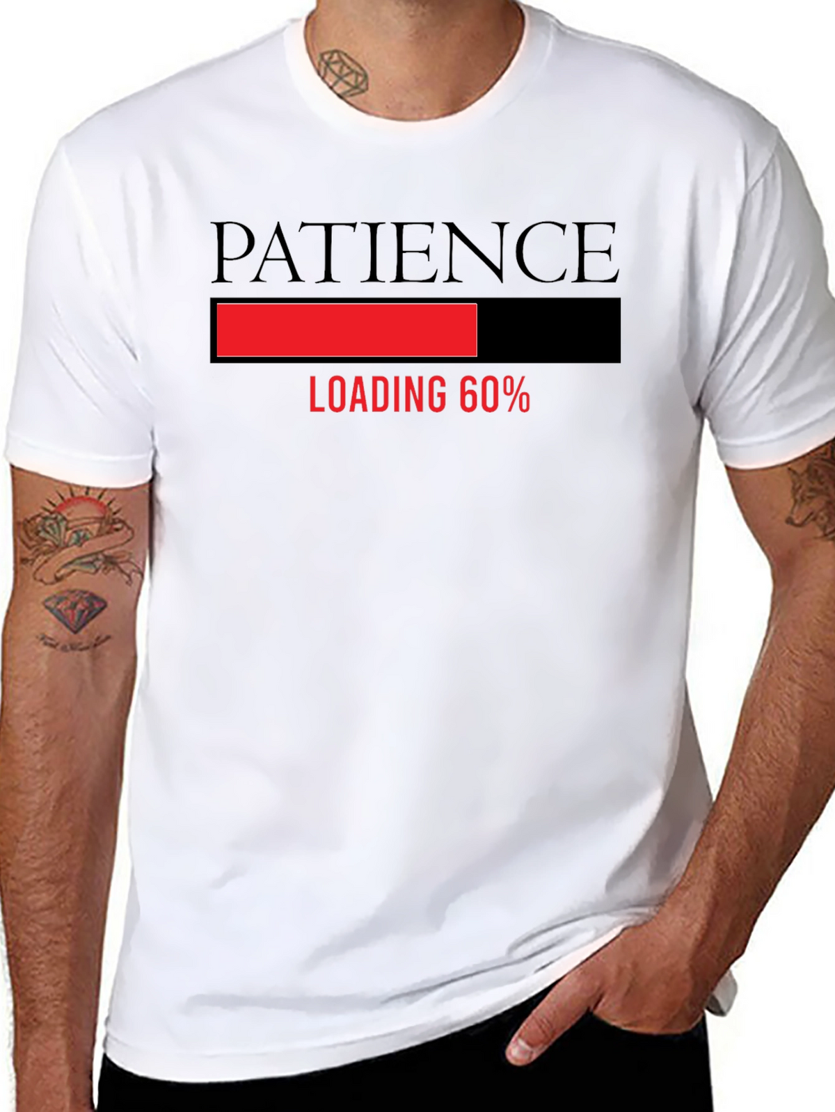 Patience Loading Funny Graphic Tee - Black T-Shirt
