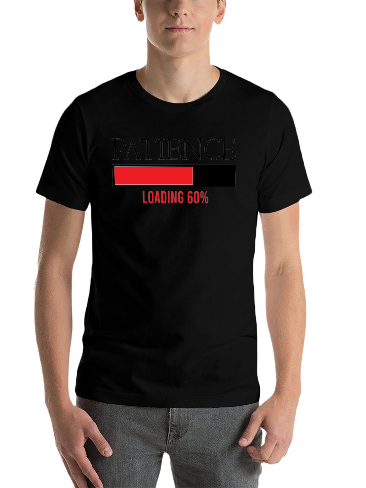 Patience Loading Funny Graphic Tee - Black T-Shirt