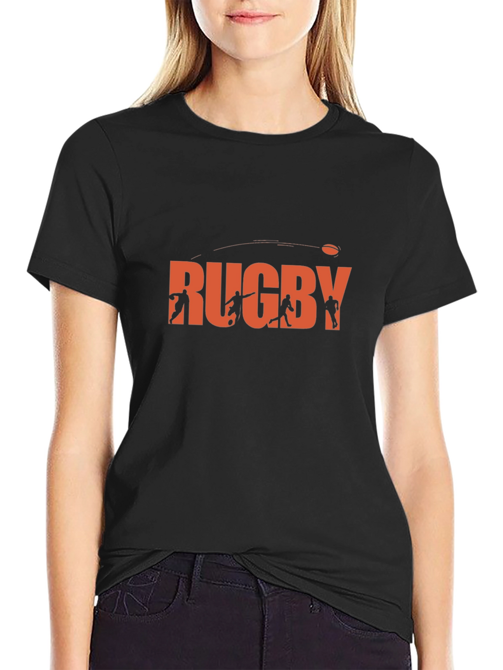 Rugby Graphic T-Shirt - Black Casual Tee