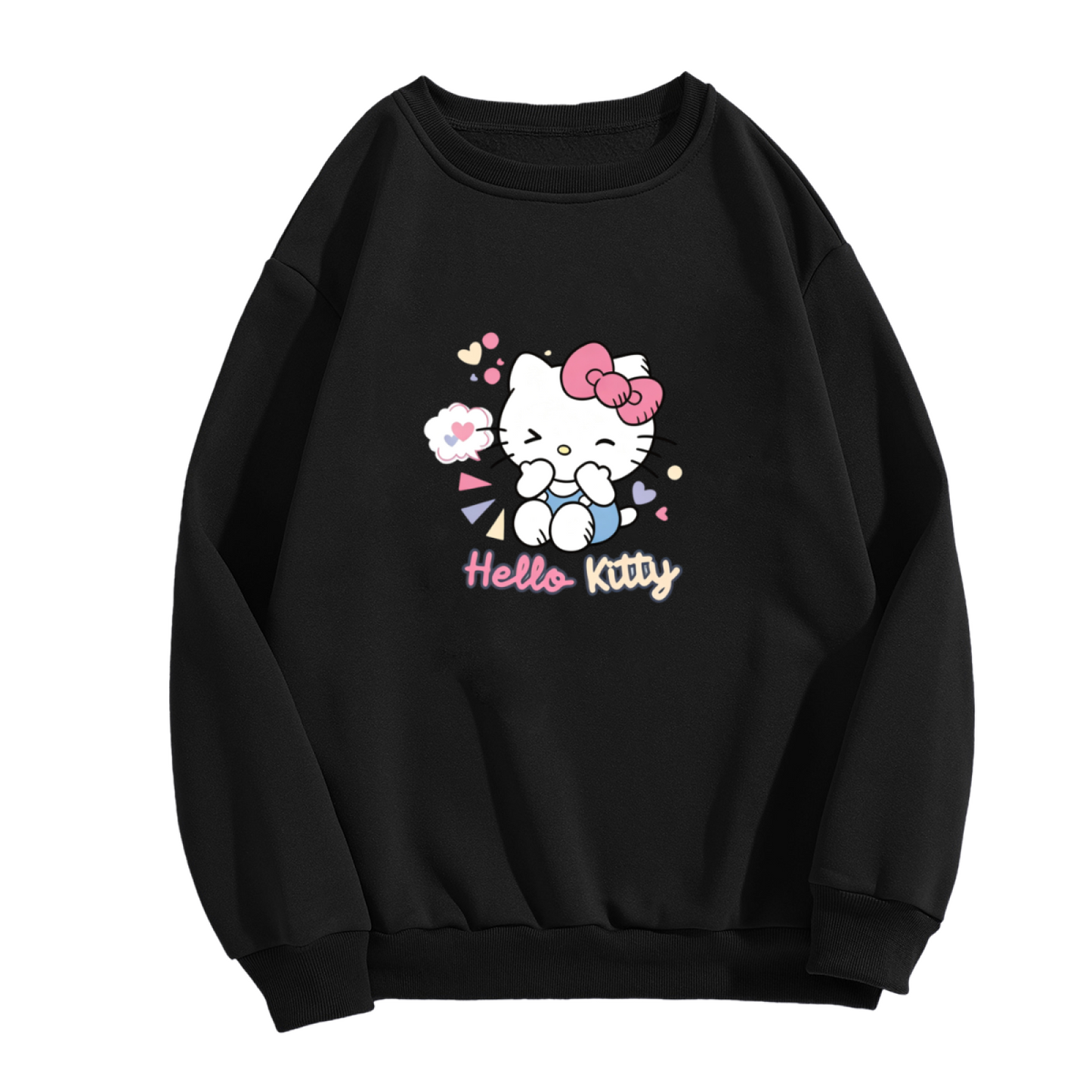 Cute Hello Kitty Hearts & Bubbles Graphic Crewneck Sweatshirt