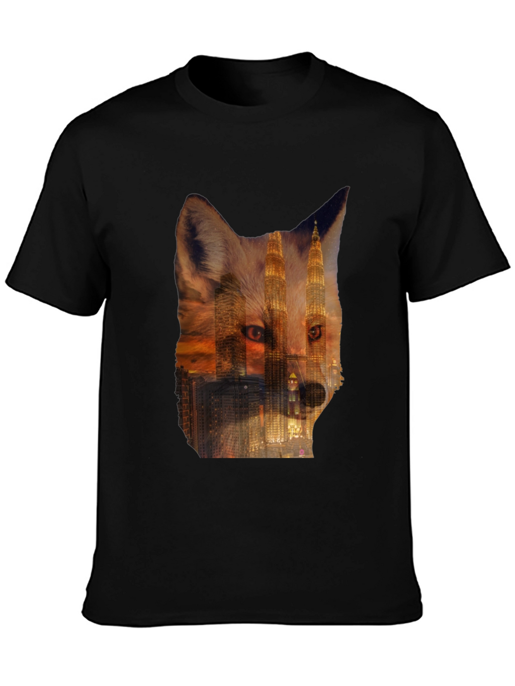Fox Cityscape Graphic Black T-Shirt