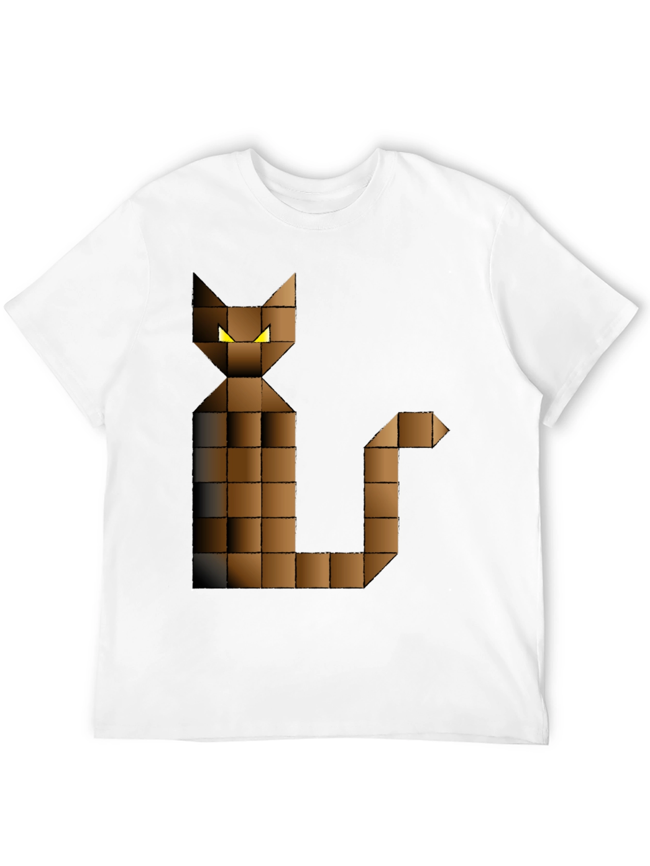 Pixel Cat Graphic Tee - Black Cotton Blend