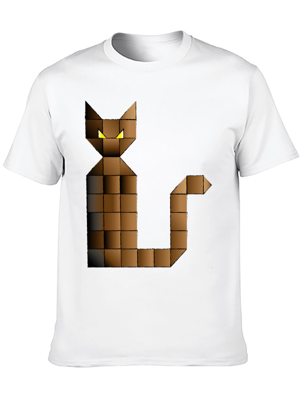 Pixel Cat Graphic Tee - Black Cotton Blend