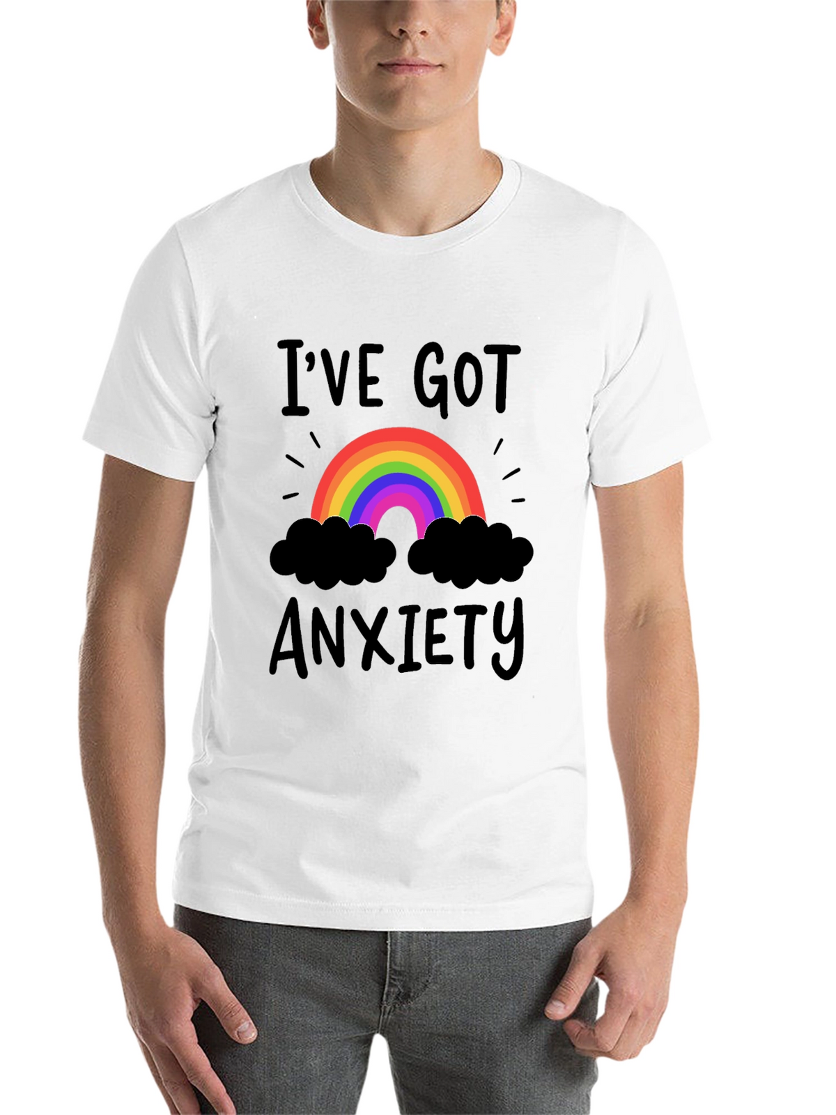 Ive Got Anxiety T-Shirt Rainbow Black