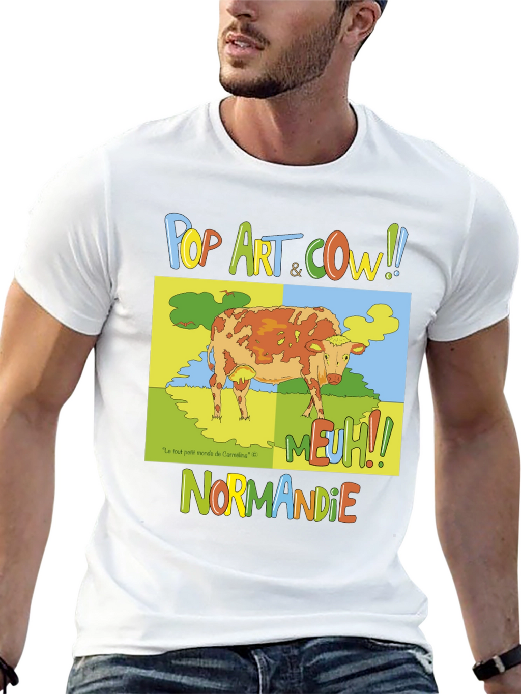 Pop Art Cow Graphic T-Shirt - Normandy Edition