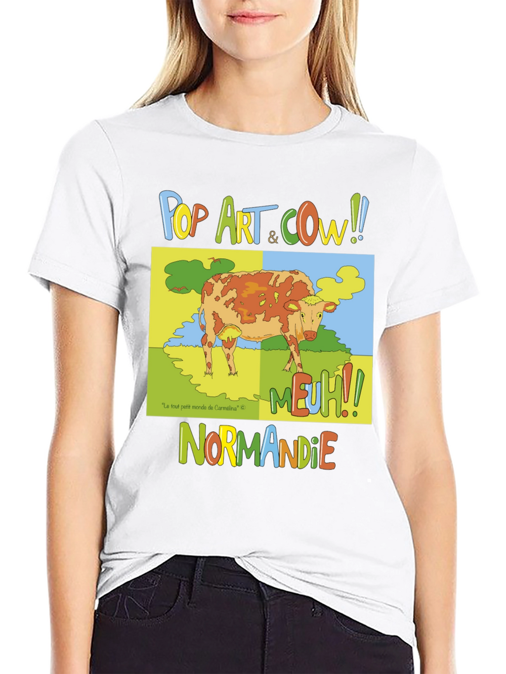 Pop Art Cow Graphic T-Shirt - Normandy Edition