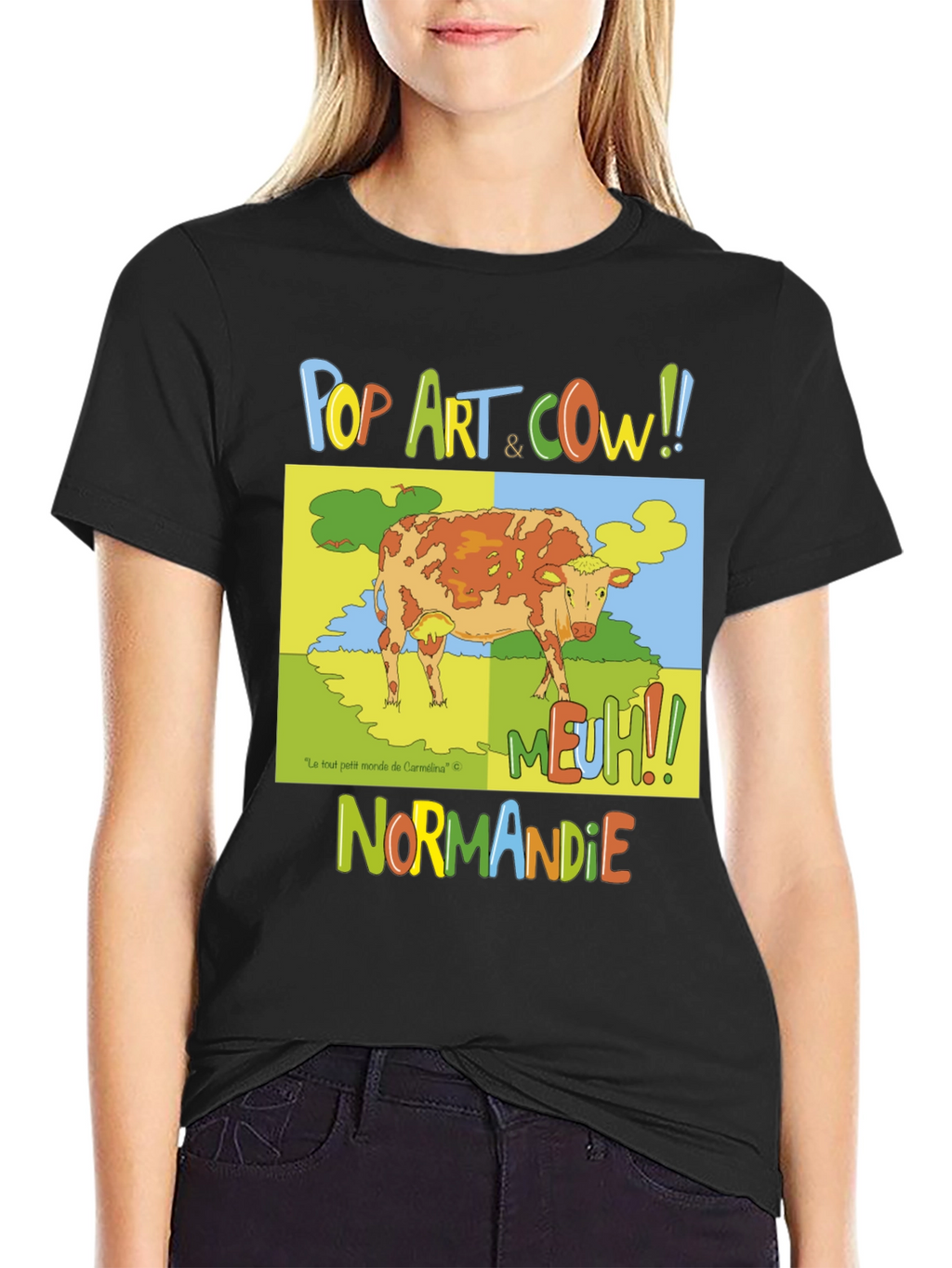 Pop Art Cow Graphic T-Shirt - Normandy Edition