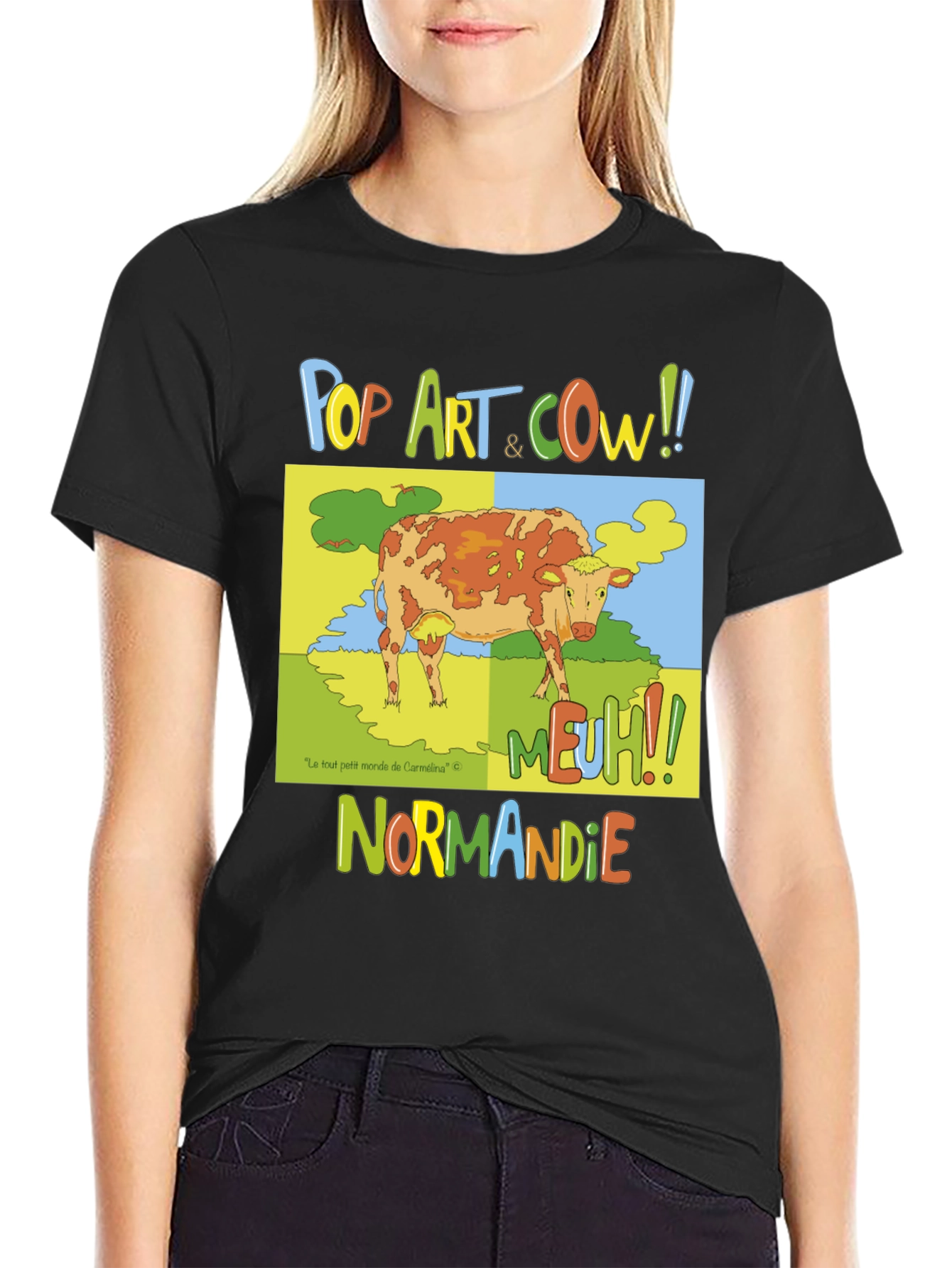 Pop Art Cow Graphic T-Shirt - Normandy Edition