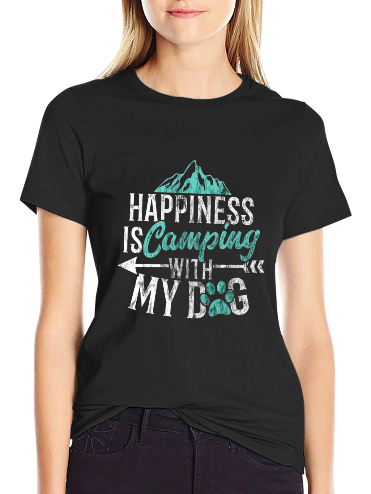 Happiness is Camping with My Dog T-Shirt