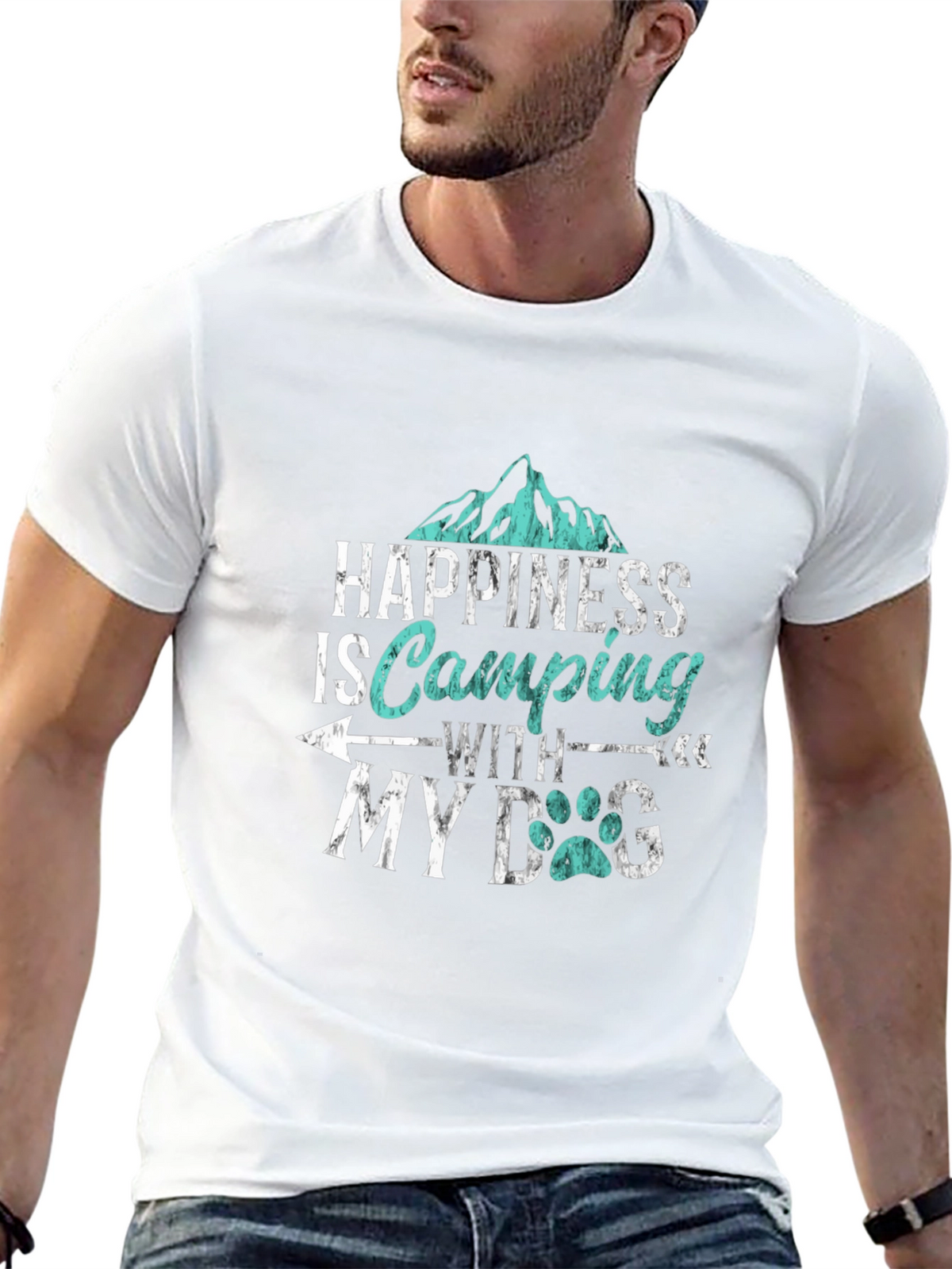 Happiness is Camping with My Dog T-Shirt