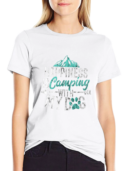 Happiness is Camping with My Dog T-Shirt