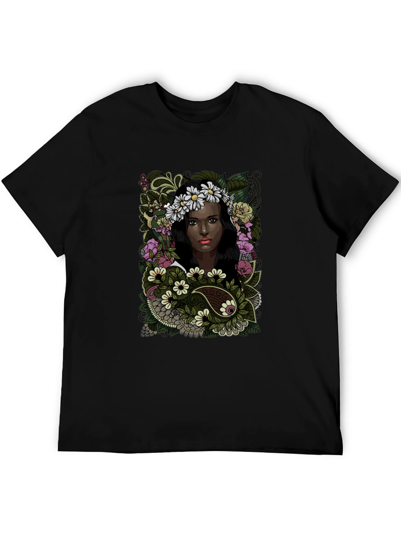 Floral Woman Graphic Tee - Soft Cotton Comfort