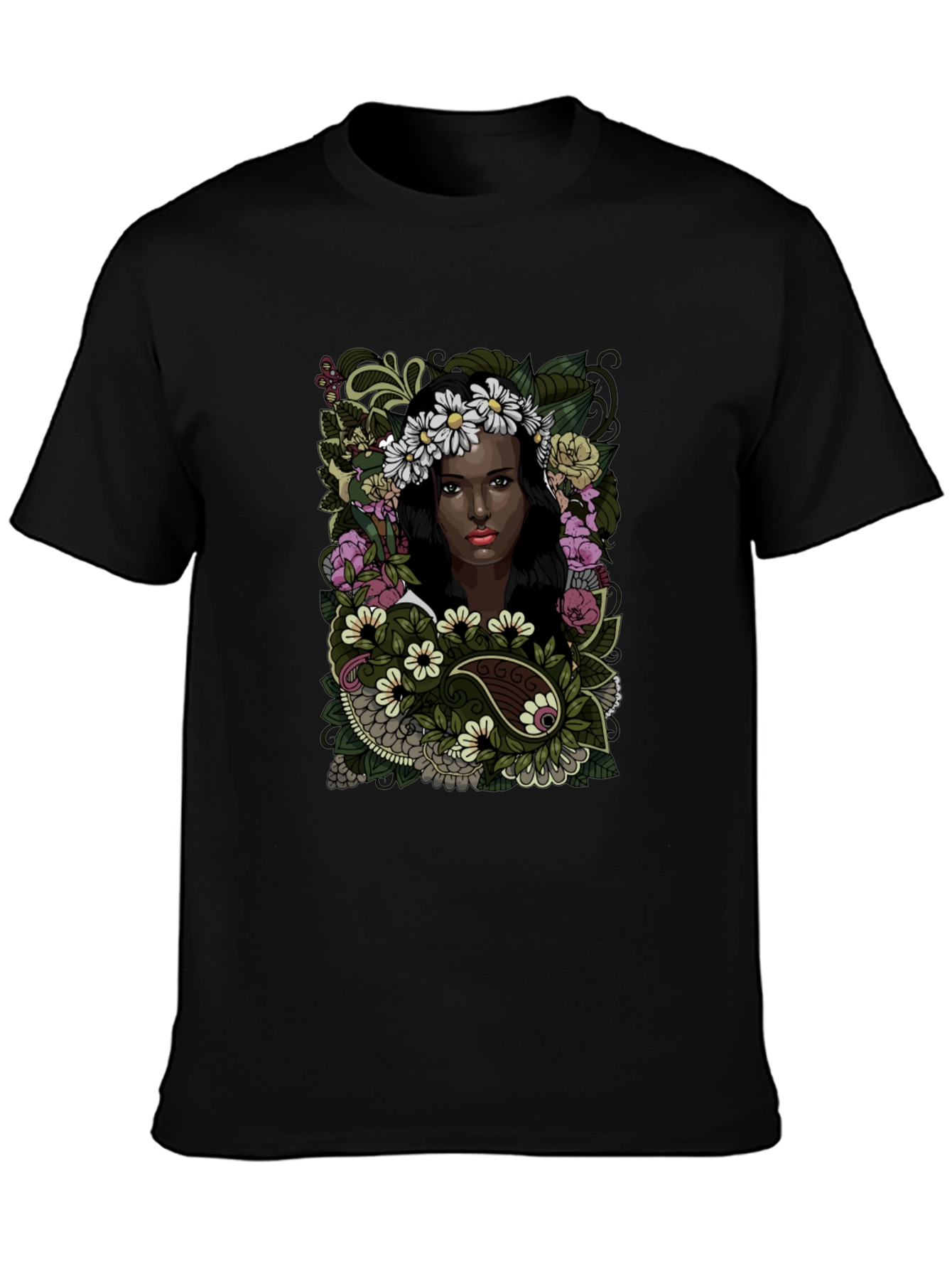 Floral Woman Graphic Tee - Soft Cotton Comfort