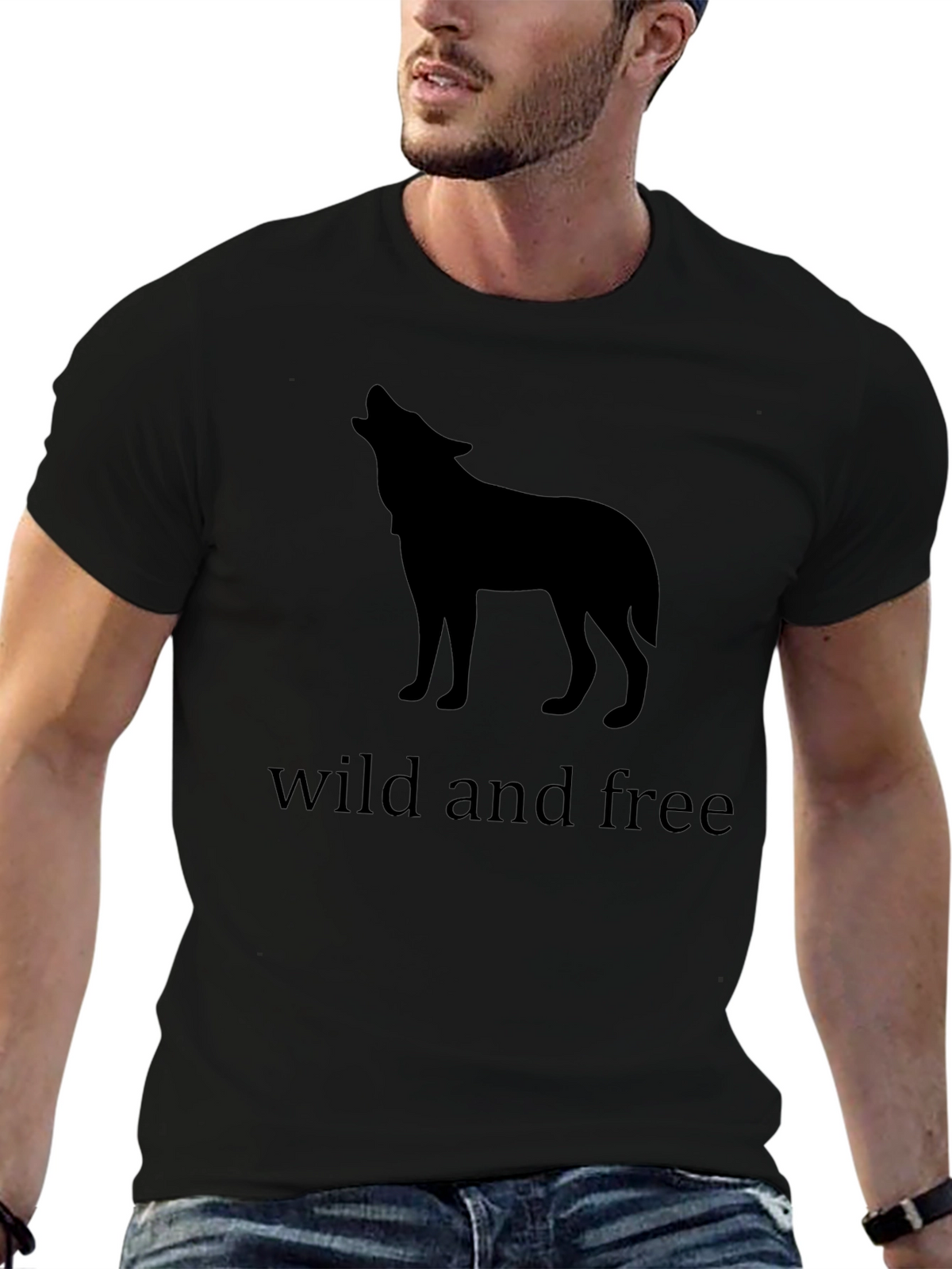 Wild and Free Wolf T-Shirt - Black