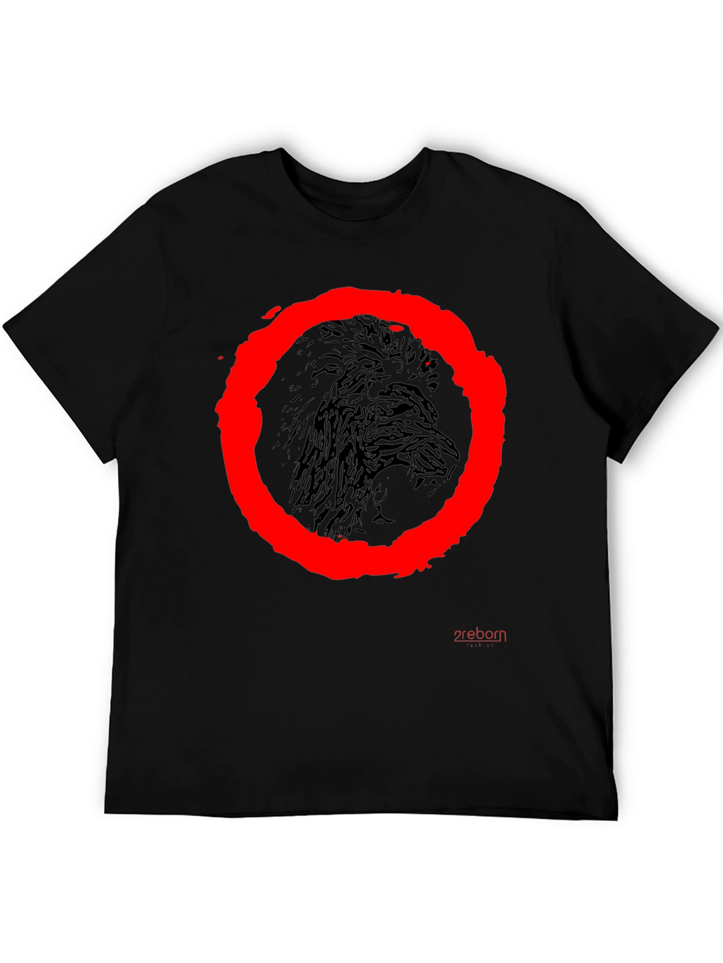Raven Circle Graphic Tee - Black Cotton