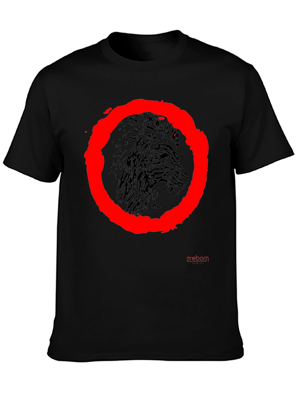 Raven Circle Graphic Tee - Black Cotton
