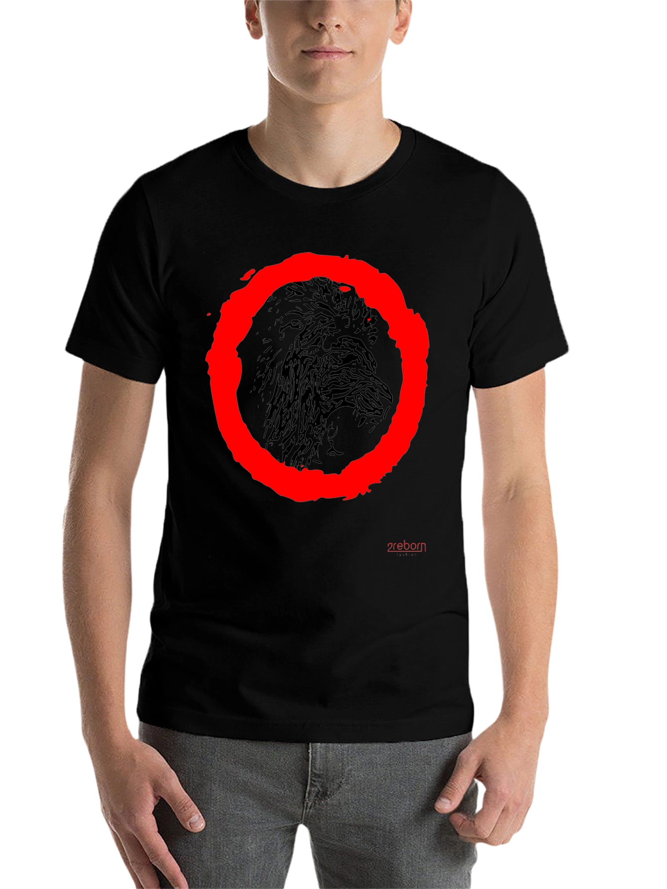 Raven Circle Graphic Tee - Black Cotton