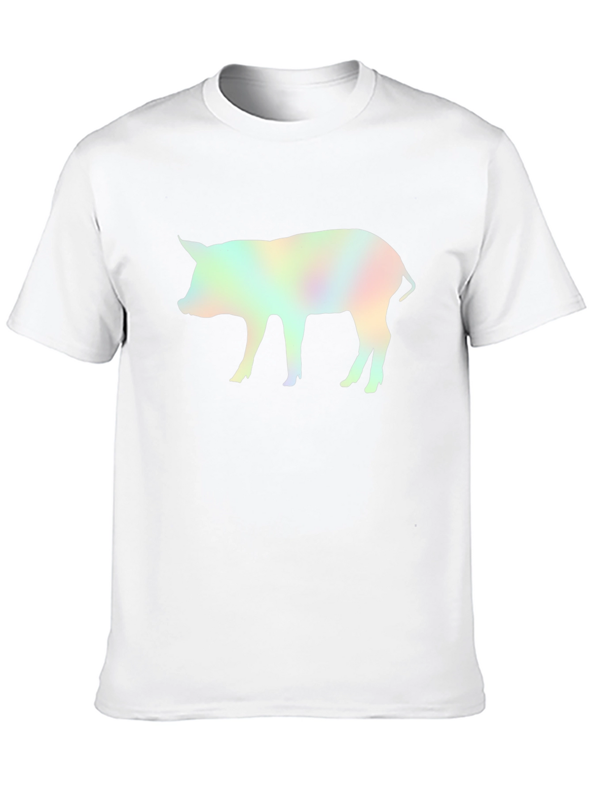 Holographic Pig Graphic Black T-Shirt