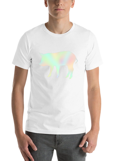 Holographic Pig Graphic Black T-Shirt