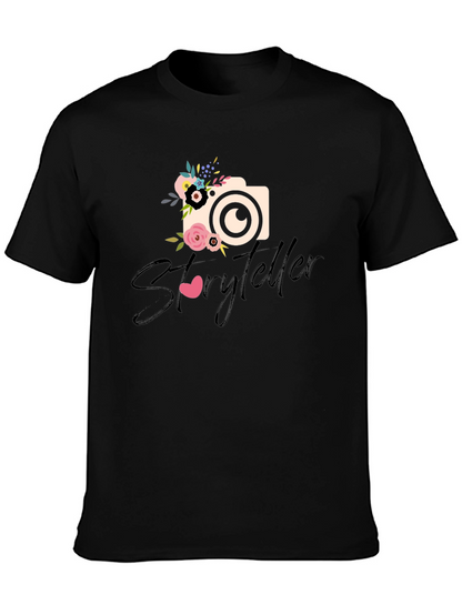 Storyteller Floral Camera Graphic Tee - Black