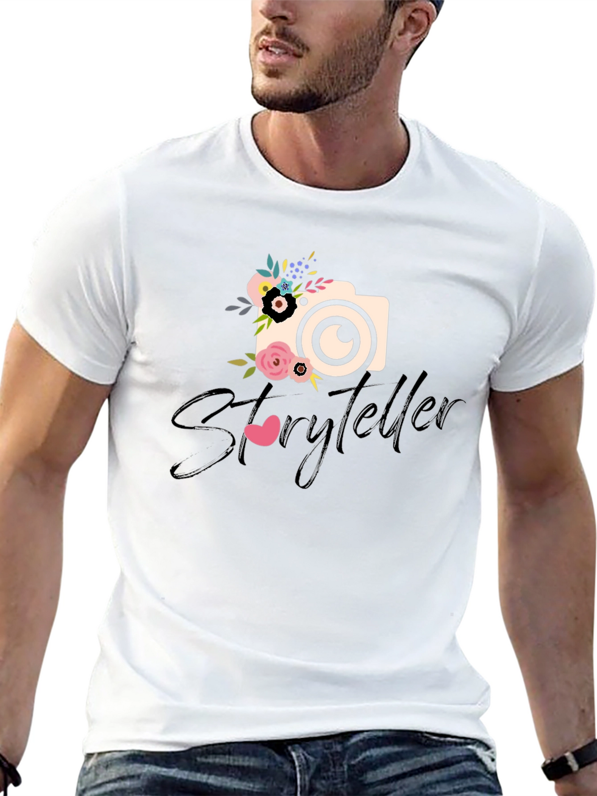 Storyteller Floral Camera Graphic Tee - Black