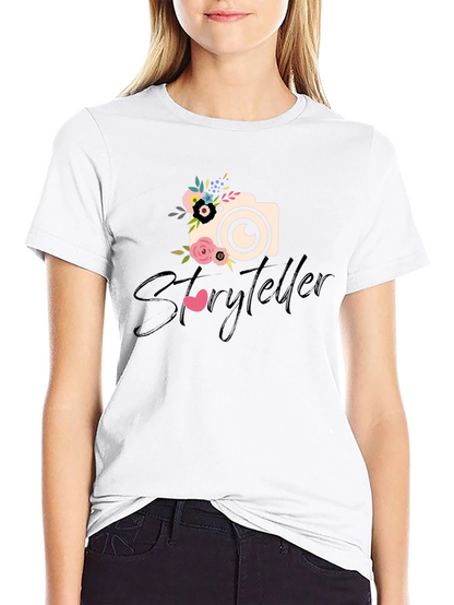 Storyteller Floral Camera Graphic Tee - Black