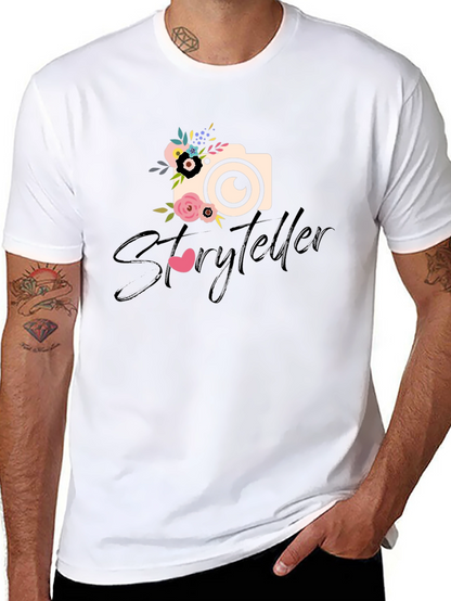 Storyteller Floral Camera Graphic Tee - Black