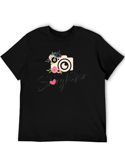 Storyteller Floral Camera Graphic Tee - Black